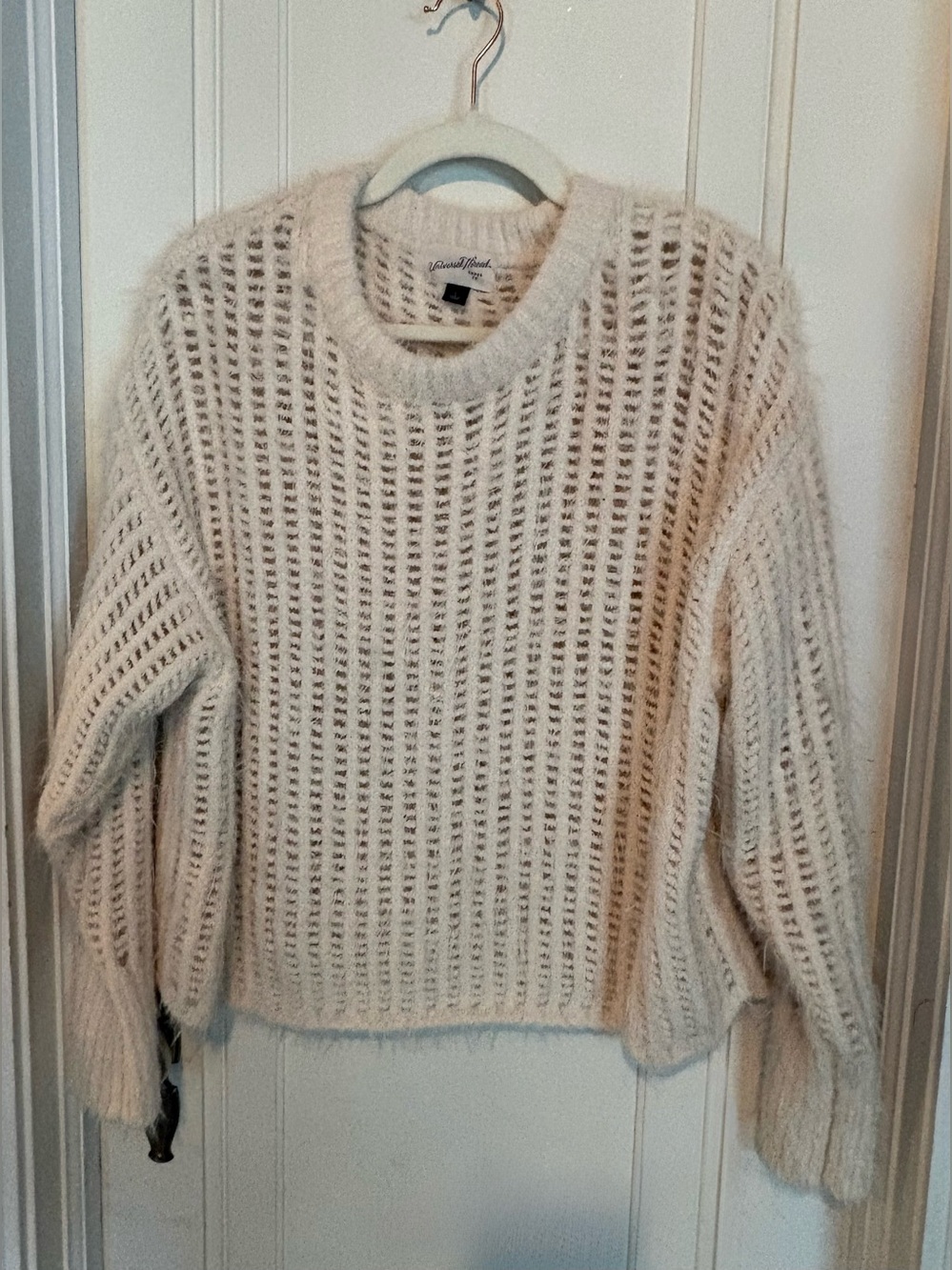 Universal Thread Cream Open Weave Crewneck Sweater
